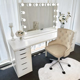 NEW! VC PLUSH ADJUSTABLE VANITY CHAIR - GREY