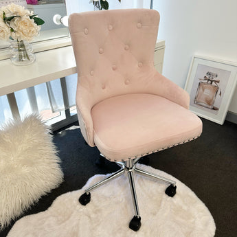 NEW! VC PLUSH ADJUSTABLE VANITY CHAIR - PINK