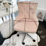 NEW! VC PLUSH ADJUSTABLE VANITY CHAIR - PINK